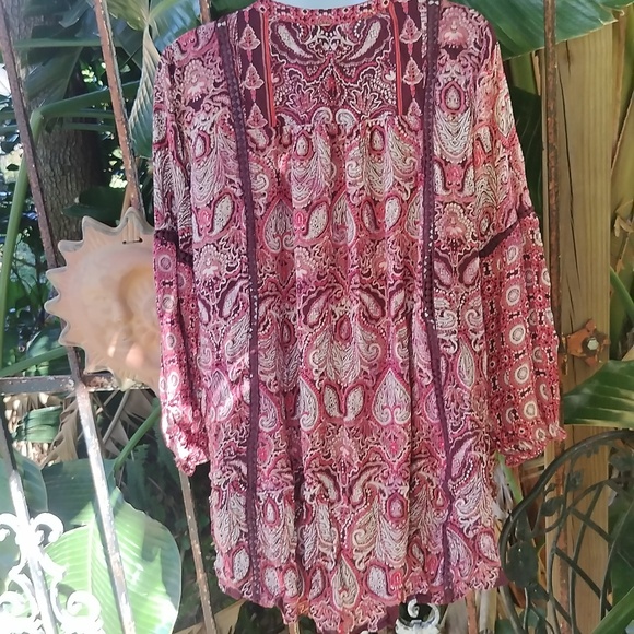 Emma G Paisley Print Women's Top medium - Picture 8 of 9